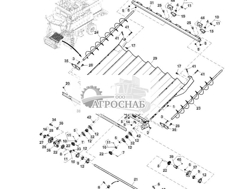 Опора и корпус шнека загрузки зерноочистки - ST831503 725.jpg